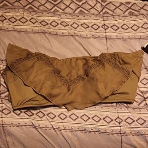 Victoria's Secret Olive Green Bikini Top with Lace